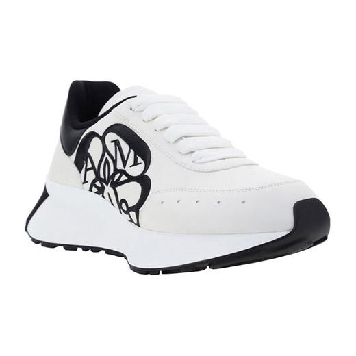 ALEXANDER MCQUEEN 麦昆 女士皮革饰有压花印章标志 Sprint 休闲运动鞋 白色 691039 WIC95 9061 商品图1
