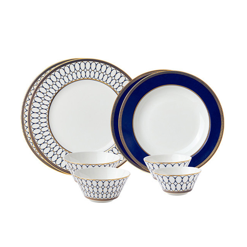 WEDGWOOD玮致活金粉年华两人食4盘4碗套组