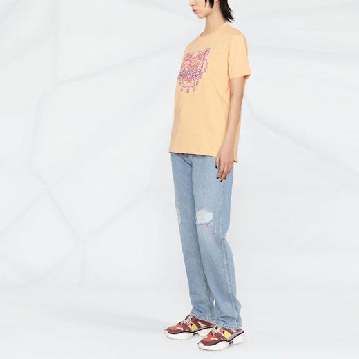 KENZO 高田贤三 女士棉质经典大虎头刺绣圆领短袖T恤 橙色 FC52 TS912 CSI 36 商品图3