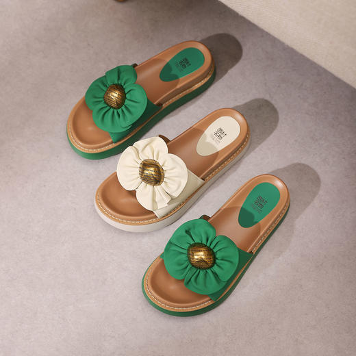 西村名物2022年夏季新款时尚花朵舒适女拖鞋25091 商品图1