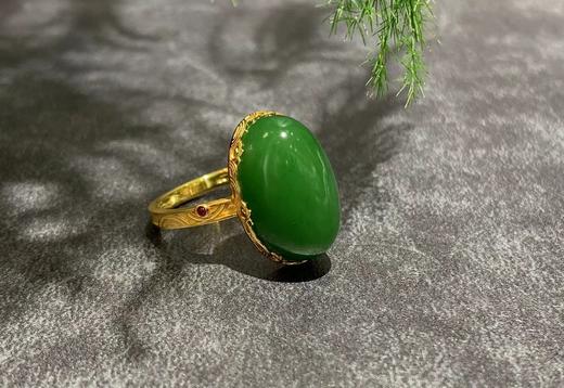 【御珠宫坊】金镶碧玉戒指 商品图4