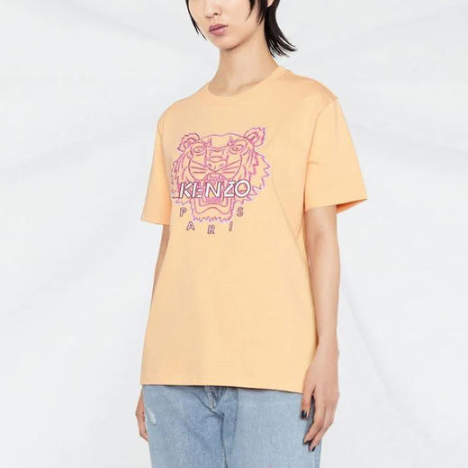 KENZO 高田贤三 女士棉质经典大虎头刺绣圆领短袖T恤 橙色 FC52 TS912 CSI 36 商品图1