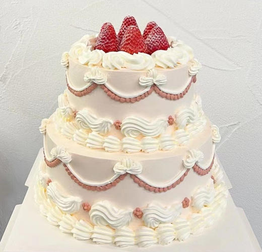 复古唯美草莓公主｜网红双层蛋糕 商品图0