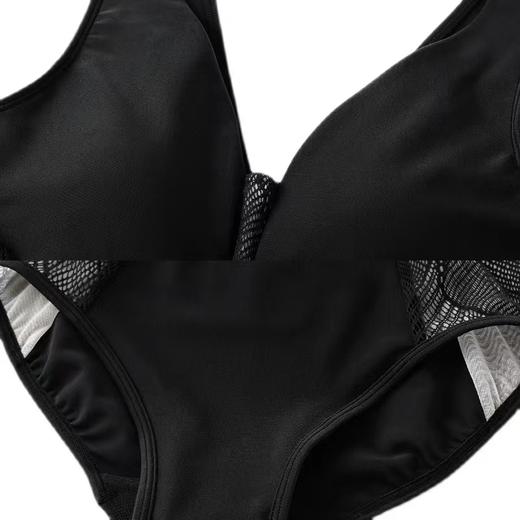 安莉芳comfit连体泳衣V领性感高腰显瘦蕾丝拼接带杯泳装CS00012 商品图3