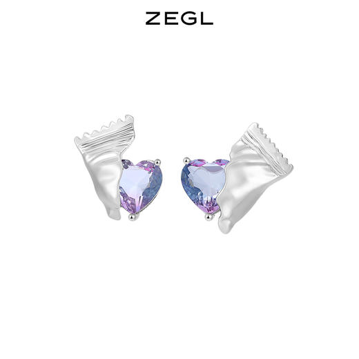 ZEGL设计师糖果系列爱心耳环女小众设计感高级耳钉925银针耳饰品 商品图0