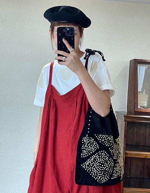 Atelier d‘antan灰/红全麻质感背带裤 商品图12