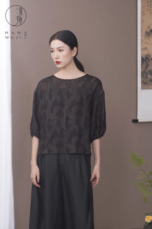 XYS-014剪花香云纱圆领上衣 商品图7