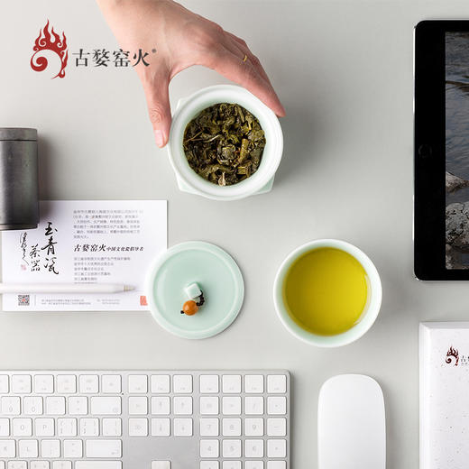 婺州窑 良渚四方如意盖碗 商品图0