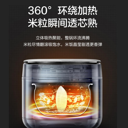 海尔电饭煲双温双控一键柴火饭24小时预约8大功能加热远程操作 智能提醒家用电饭锅4L/5L大容量 商品图2