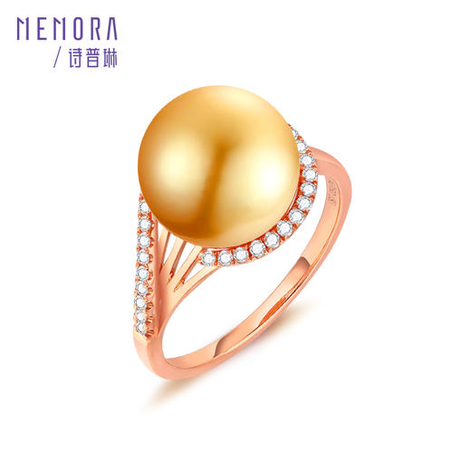 MEMORA诗普琳爱翼系列玫瑰18K金海水珍珠钻石戒指ZR200601（其它指圈联系客服） 商品图6