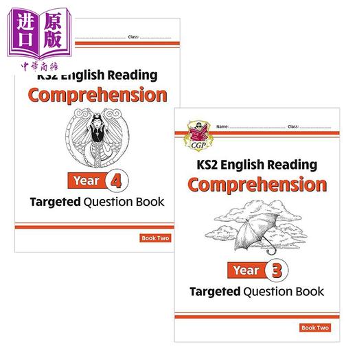 预售 【中商原版】英国CGP原版 KS2 小学3 4年级 英语有针对性的问题书 阅读理解套装2册 Year3-4 含答案 英文原版 商品图0