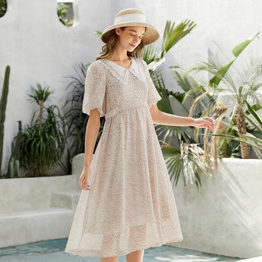 Famecoco范可儿赫本风春夏款连衣裙女碎花裙仙女森系超仙F223FC001 商品图3