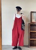Atelier d‘antan灰/红全麻质感背带裤 商品缩略图13