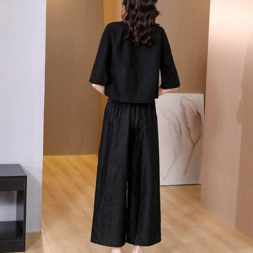 HT-XYX2532新款时尚气质小香风仿香云纱短外套套装 商品图3