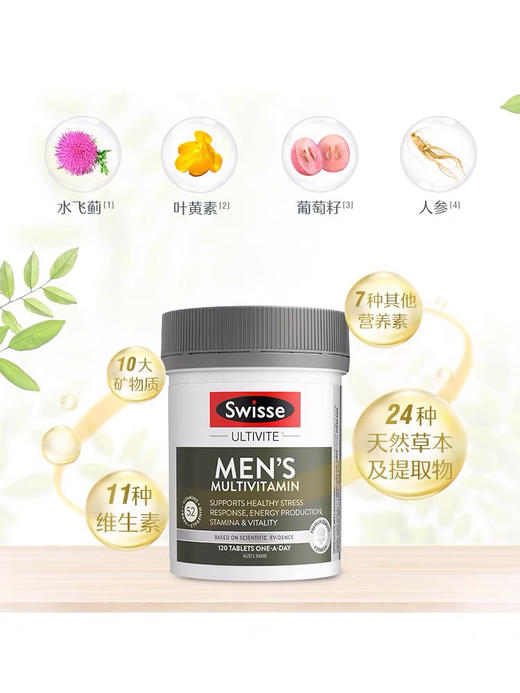 澳洲Swisse 斯维诗-新包装-男士多种维生素120粒-会员6折 商品图2