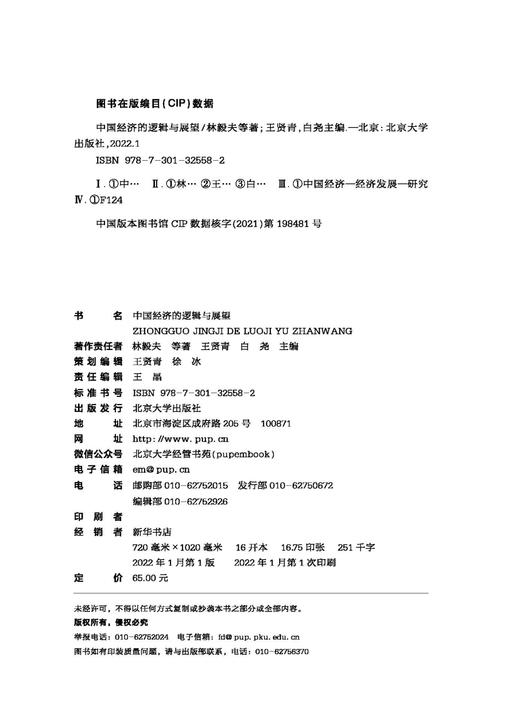 (仓发) 中国经济的逻辑与展望/北京大学出版社/林毅夫，等/9787301325582 商品图2