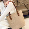 RCJF 05899 时尚气质休闲百搭大容量亚麻编织包 商品缩略图1