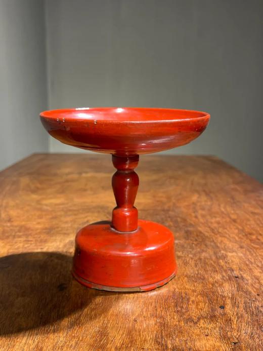 木胎红漆高足佛前供盘一对，顺丰包邮 商品图8