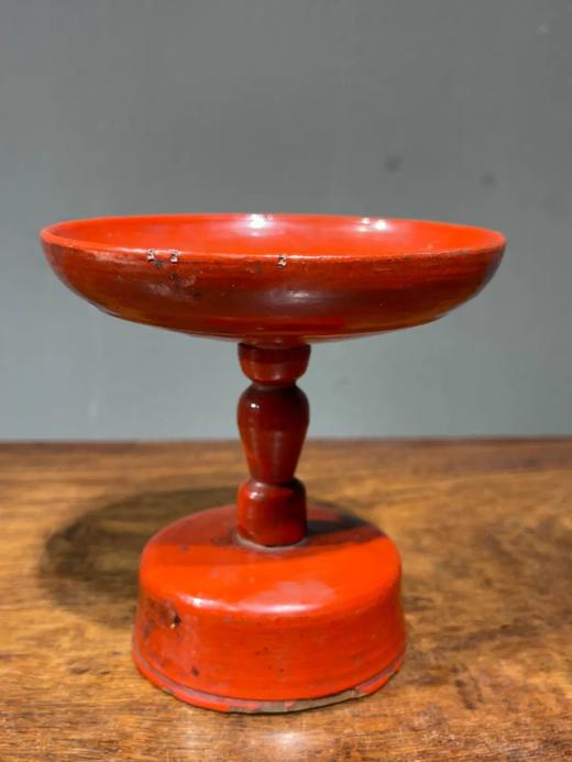 木胎红漆高足佛前供盘一对，顺丰包邮 商品图11