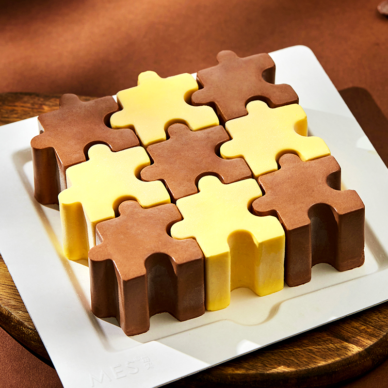 拼图-百香果黑巧慕斯蛋糕