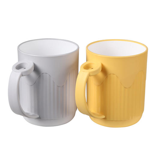 【积分换购】美丽雅条纹双色漱口杯家用情侣款简约牙刷杯 商品图0