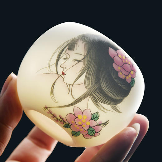 【温润如脂 洁白如玉】珍瓷窑 羊脂玉 古典美人 主人杯 礼盒装 商品图2