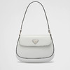 PRADA 普拉达 女士 Cleo 翻盖拉绒皮革珐琅金属三角形徽标单肩包 白色 1BD311 ZO6 F0PG7 OOO 商品缩略图0