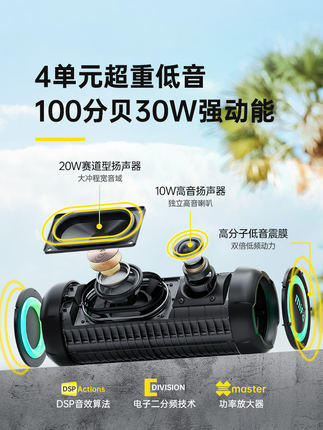 Mifa wildRod户外骑行蓝牙音箱便携重低音炮山地自行车跑步小音响 商品图2