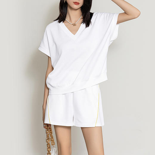 裁缝学苑AQ97夏季V领T恤+阔腿短裤纸样套装休闲女装打版裁剪图纸 商品图1