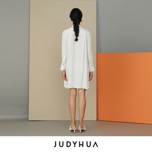 JUDYHUA 斜裁拼接设计衬衫裙 商品图2