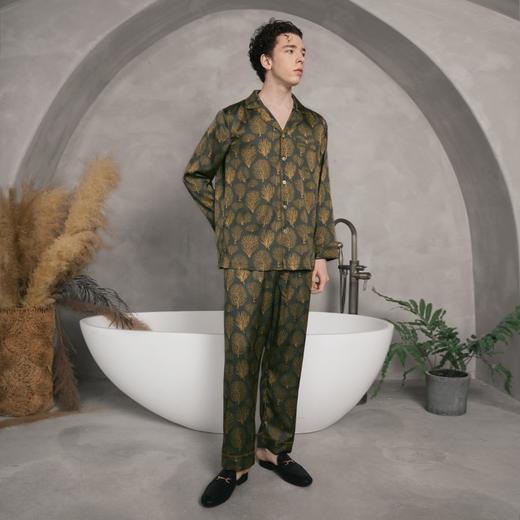Solo seta22姆米重磅真丝睡衣套装长袖桑蚕丝家居服男奢华丝绸秋冬 商品图3