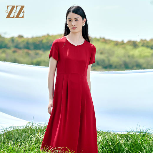 佐尔美夏季新款 桑蚕丝真丝重绉连衣裙女E22LS75 商品图1
