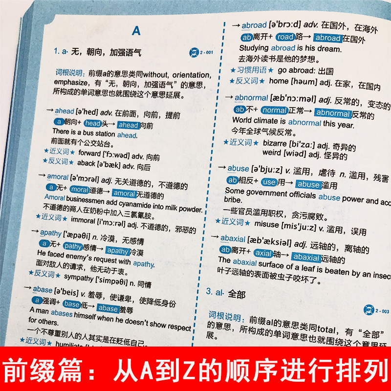 英语单词词根词缀记忆法看这本就够快速记忆法联想记忆单词分类英语词根与说文解字英语词汇大全思维导图3500词汇背单词神器词典