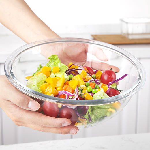 【笑麻麻荟&菲内克斯】厨房家用玻璃大号盆和面盆打蛋盆耐热揉面盆碗发面盆带盖A 商品图2