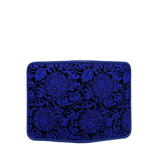 SAINTJOY/上久楷宋锦卡包 黑宝蓝缠枝莲花纹BWS19K0401 商品图3