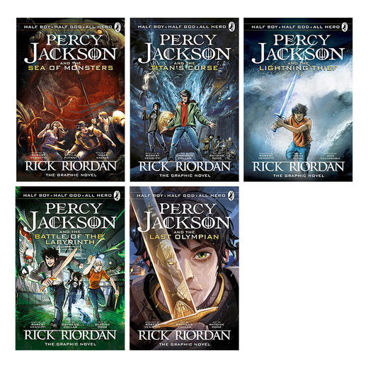 英文原版 Percy Jackson The Graphic Novel 波西·杰克逊漫画版1-5册 全彩漫画小说 魔兽之海/最终之神 英文版 进口英语原版书籍 商品图1