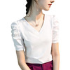 泡泡袖短袖t恤女夏季2022设计感白色薄款显瘦体恤纯棉上衣 YYM8570 商品缩略图4