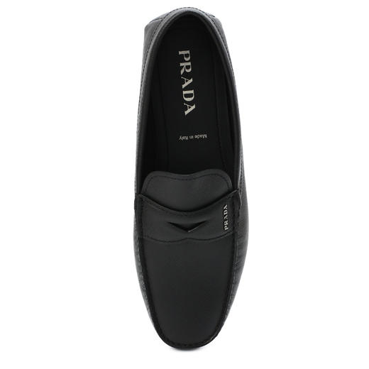 PRADA 普拉达 男士 Saffiano 皮革金属刻字徽标乐福鞋 黑色 2DD158 053 F0002 商品图2