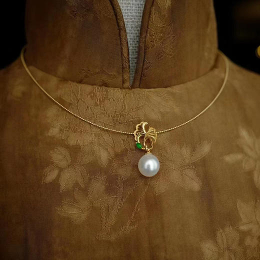 龢盒原创 夏‮轻日‬奢版银杏‮吊叶‬坠 项链 商品图0