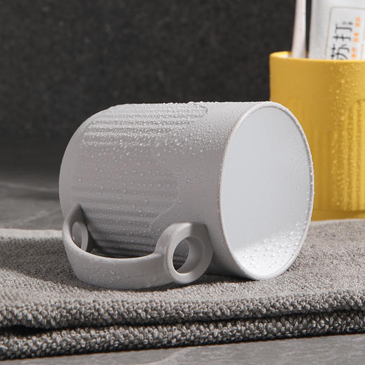 【积分换购】美丽雅条纹双色漱口杯家用情侣款简约牙刷杯 商品图5