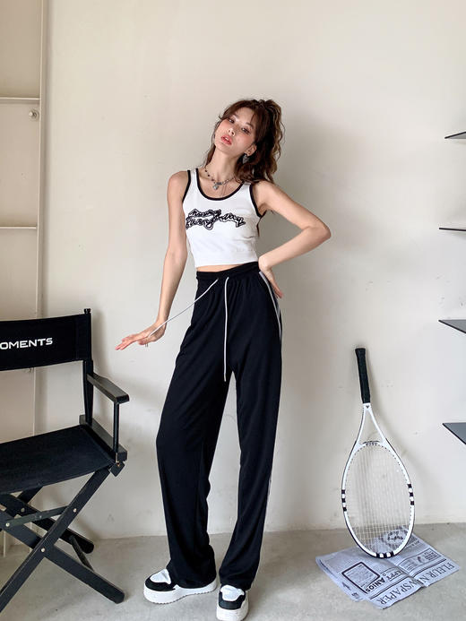 特价秒杀|MacyMccoy撞色冰丝阔腿裤.潮快闪[福利品] 商品图3