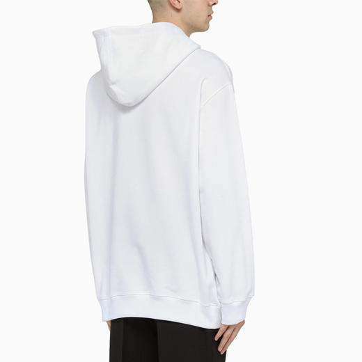 PRADA 普拉达 男士棉质标志性织物三角徽标连帽卫衣 白色 UJL185 1ZX4 F0009 商品图2