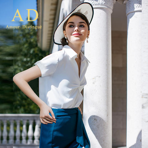 名媛小香风职业装长袖西装领衬衫ol时尚白色衬衣工作服女装春季 商品图1