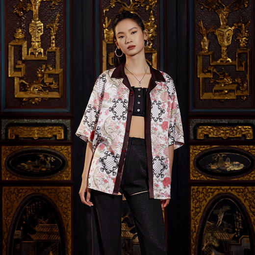 EMPERORIENT皇锦 东方花园国潮国风印花衬衫HJ21401 商品图3