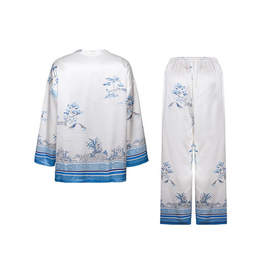 EMPERORIENT皇锦 真丝小立领长裤分身套装HJ21372 商品图4