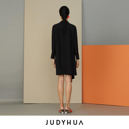 JUDYHUA 斜裁拼接设计衬衫裙 商品图6
