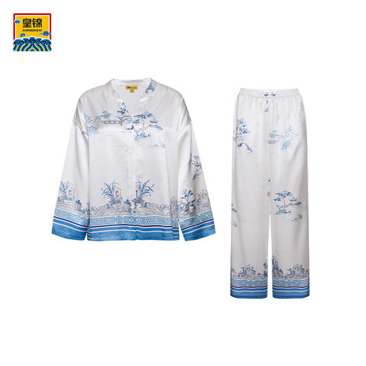EMPERORIENT皇锦 真丝小立领长裤分身套装HJ21372 商品图3