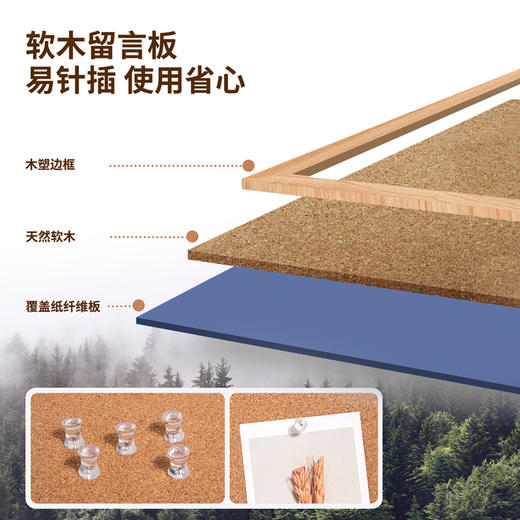 得力50400软木留言组合板600*450mm(白色)(块) 商品图1