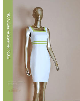 YIQU |“盎然春色”背心裙（绿边）