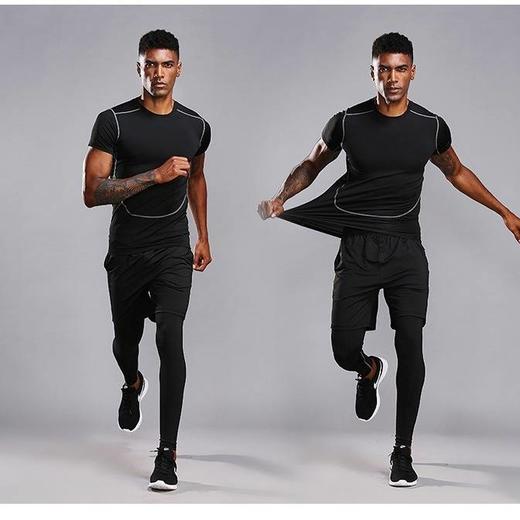 运动紧身衣男背心长短袖透气速干篮球跑步训练健身服打底klbb01 商品图2